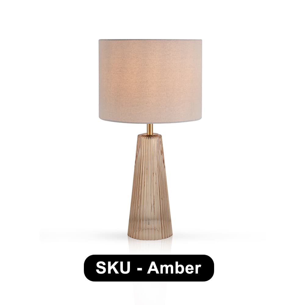 Modern Glass Bedroom Bedside Lamp Black Glass Conical Base New Style Hotel Table Lamp Living Room Study Led Table Lamp, Modern Black Glass Bedside Lamp, operation14