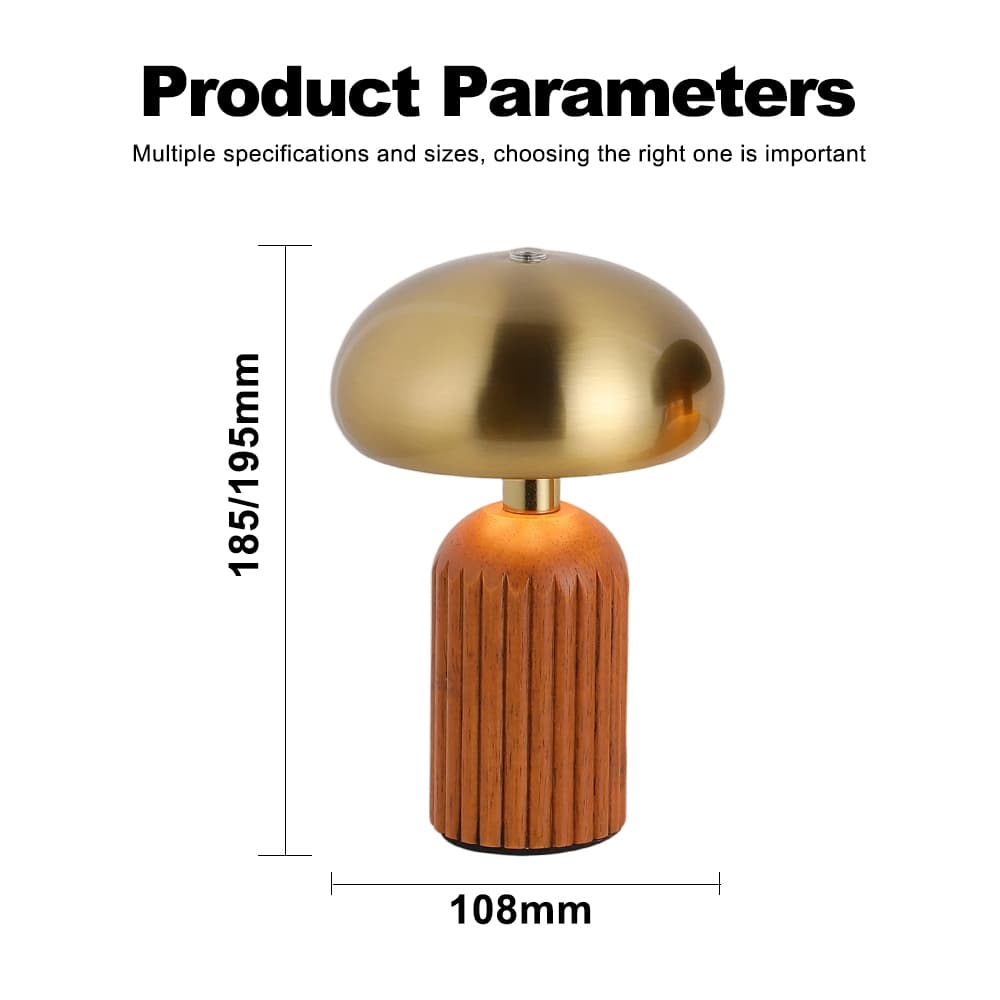 Portable USB Charging LED Touch Table Lamp Wabi-sabi Mid Century Style with Solid Wood Base for Bedside Desk, Wabi-Sabi Mid Century LED Touch Table Lamp, operation14