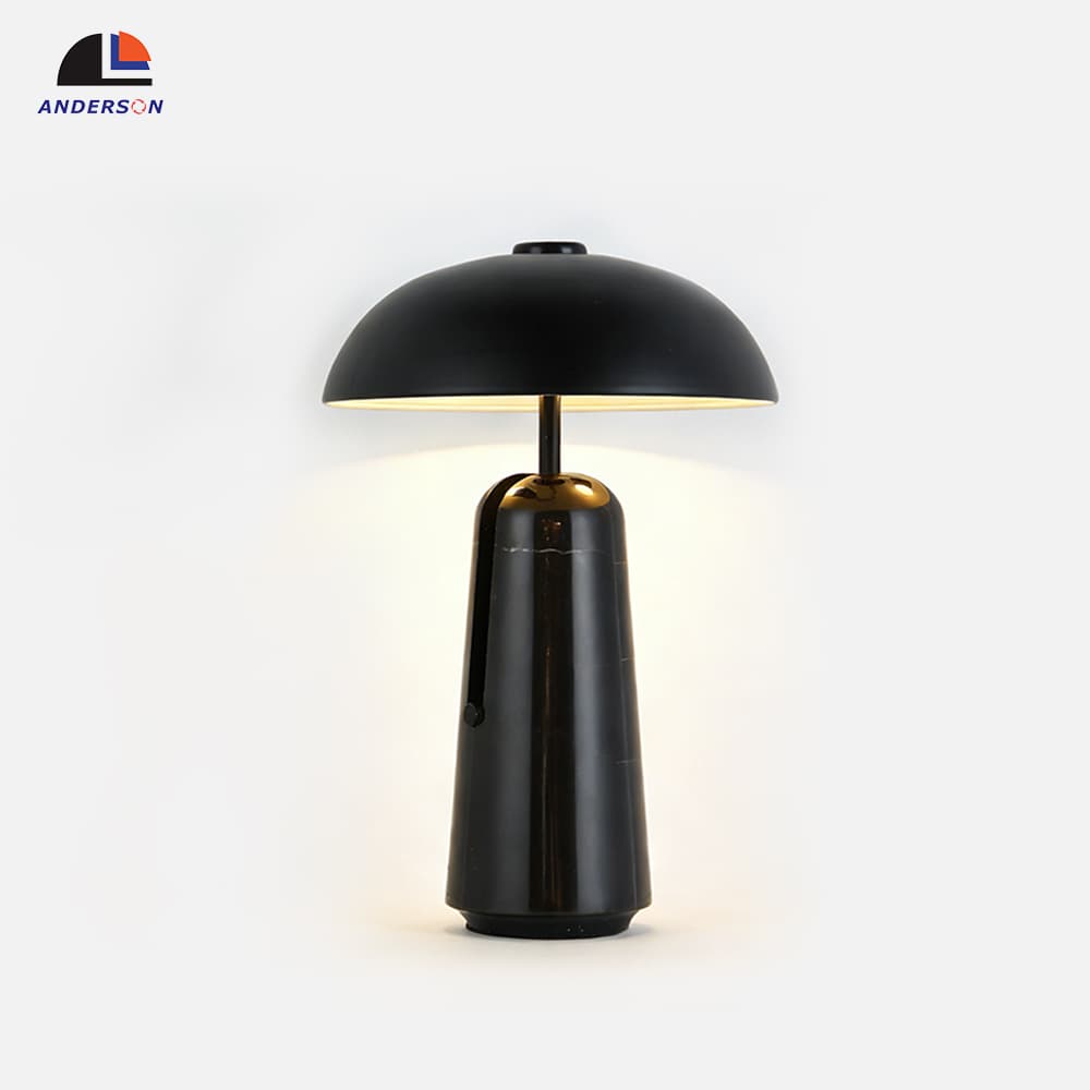 Study Desk Bedside Nordic Modern Restaurant Bedroom Home Decorative Luxury Led Marble Table Lamp, Nordic Modern Marble LED Table Lamp Black, operation14