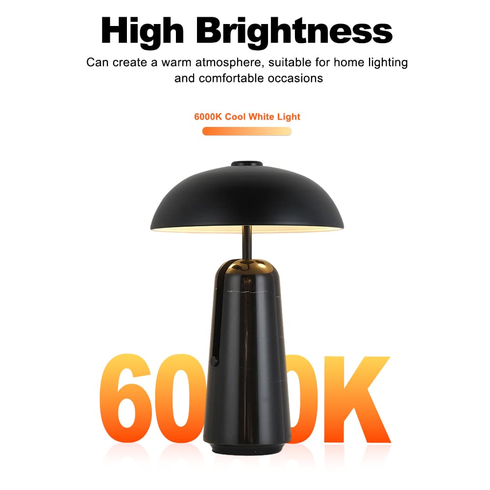 Study Desk Bedside Nordic Modern Restaurant Bedroom Home Decorative Luxury Led Marble Table Lamp, Nordic Modern Marble LED Table Lamp Black, operation14