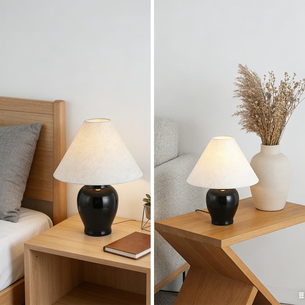 Factory Nordic Wabi Sabi Desk Bedside Modern Bedroom Home Decorative Luxury Ceramic Base Rattern Shade Table Lamps, Nordic Wabi Sabi Ceramic Table Lamp, operation14