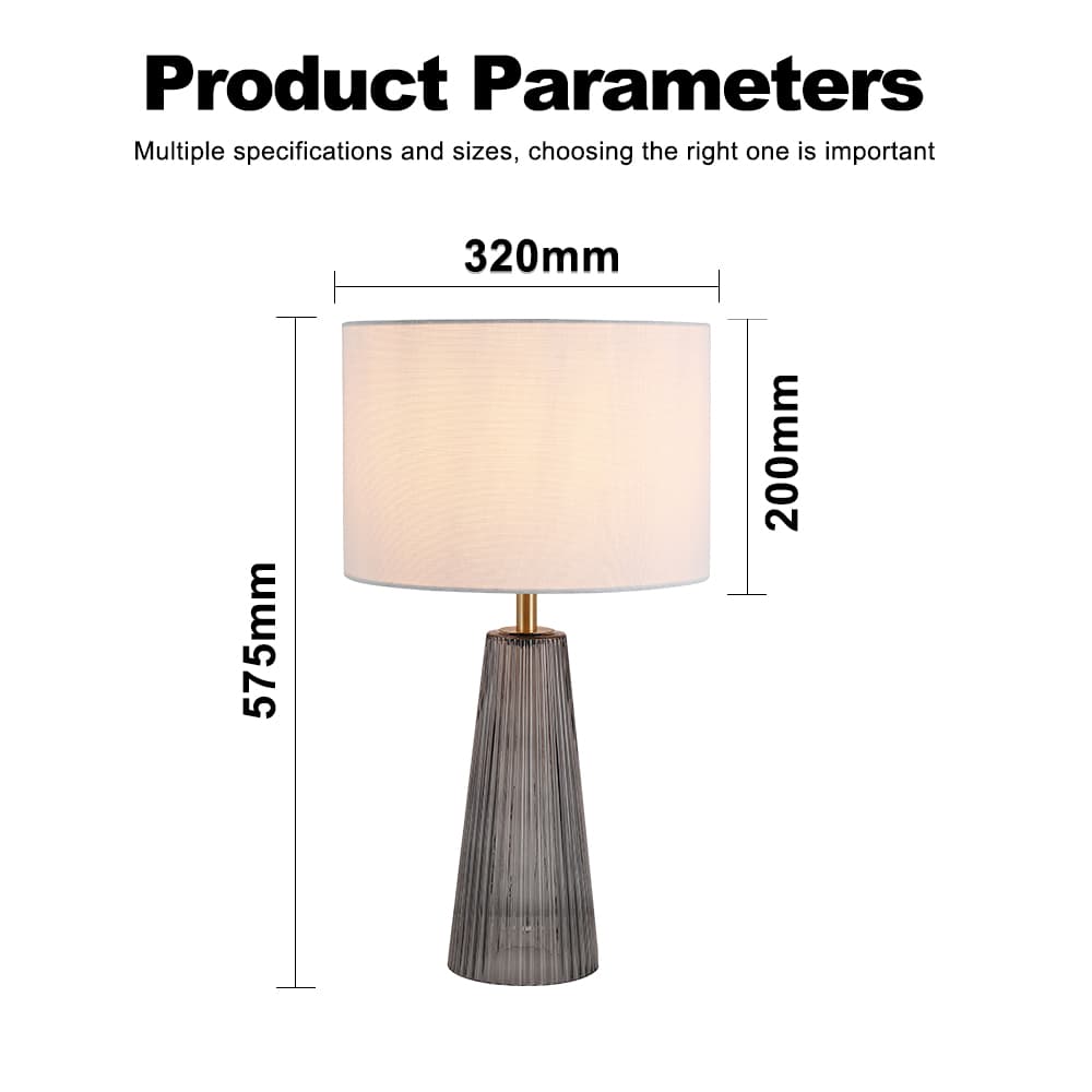 Modern Glass Bedroom Bedside Lamp Black Glass Conical Base New Style Hotel Table Lamp Living Room Study Led Table Lamp, Modern Black Glass Bedside Lamp, operation14