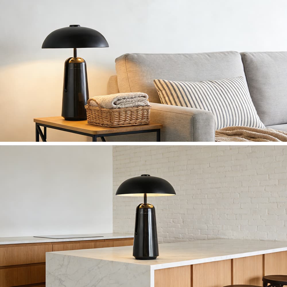 Study Desk Bedside Nordic Modern Restaurant Bedroom Home Decorative Luxury Led Marble Table Lamp, Nordic Modern Marble LED Table Lamp Black, operation14