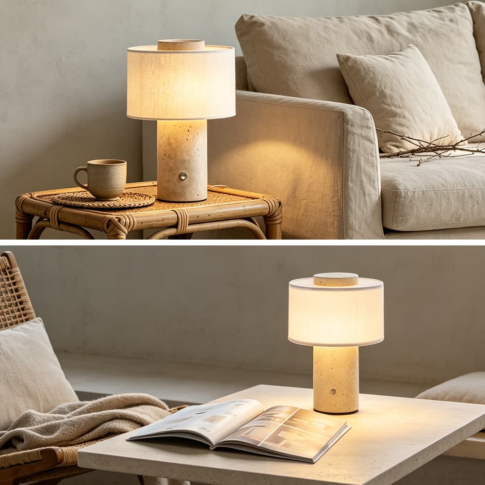 Bvlgari Luxury Stone Rechargeable Ambient Table Lamp Natural Marble Lamp Bedroom Study Hotel Bar Bedside Writing Desk, Bvlgari Stone Rechargeable Marble Table Lamp, operation14