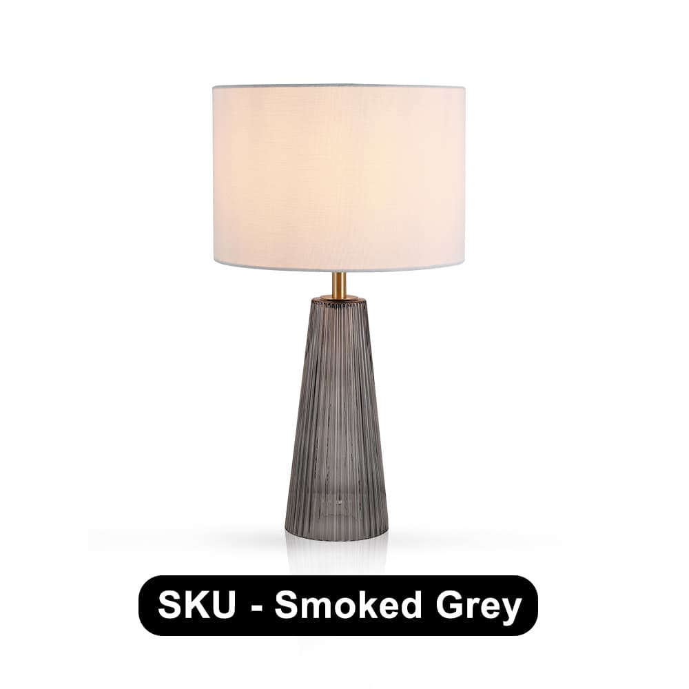Modern Glass Bedroom Bedside Lamp Black Glass Conical Base New Style Hotel Table Lamp Living Room Study Led Table Lamp, Modern Black Glass Bedside Lamp, operation14