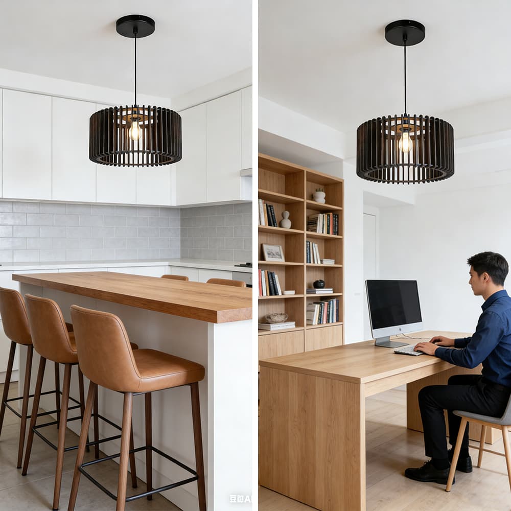 Wooden Dining Black Bedside Single Luxury Pendant Led Linear Nordic Modern Circle Pendant Light, Nordic Circle Pendant Light Black, operation14