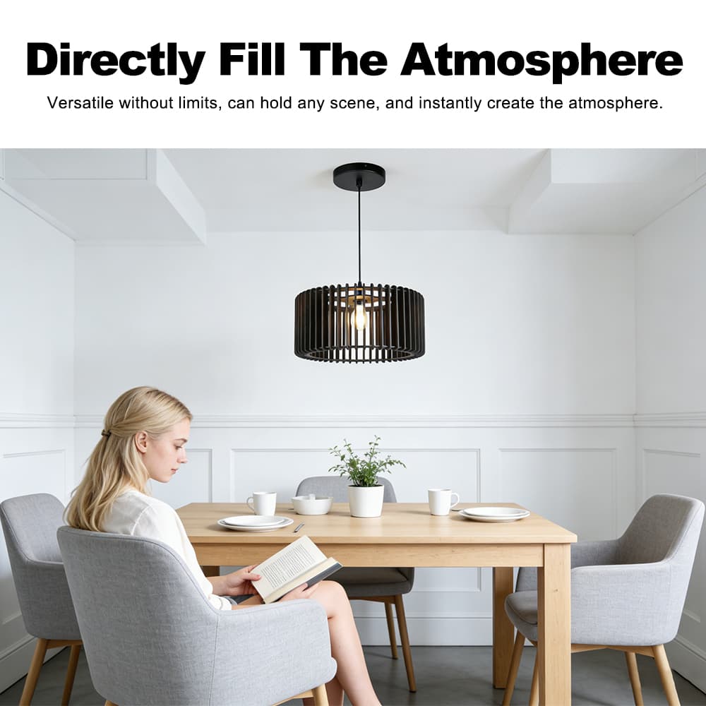Wooden Dining Black Bedside Single Luxury Pendant Led Linear Nordic Modern Circle Pendant Light, Nordic Circle Pendant Light Black, operation14