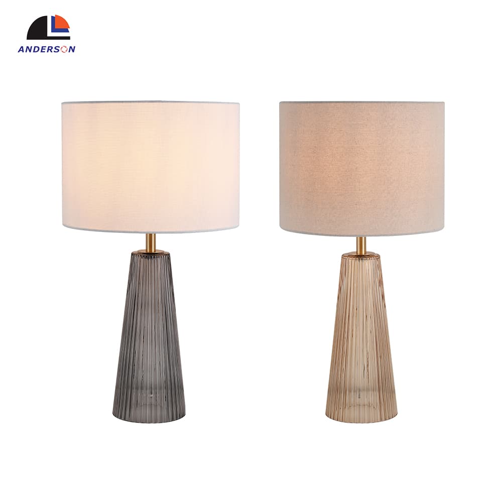 Modern Glass Bedroom Bedside Lamp Black Glass Conical Base New Style Hotel Table Lamp Living Room Study Led Table Lamp, Modern Black Glass Bedside Lamp, operation14