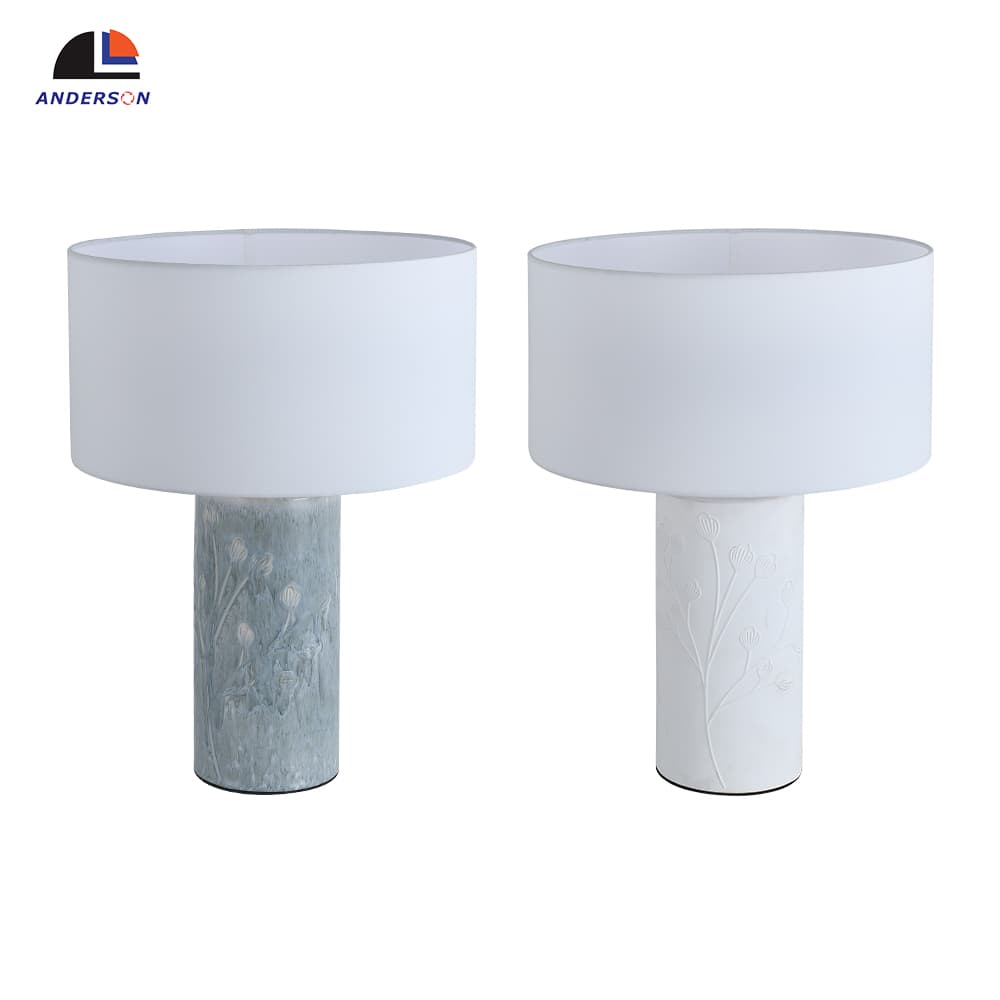 Minimalist Ceramic Table Lamp Fabric Shade Decor Lamp Entryway Study Room Bedroom and Living Room, Minimalist Ceramic Table Lamp Fabric Shade, operation14